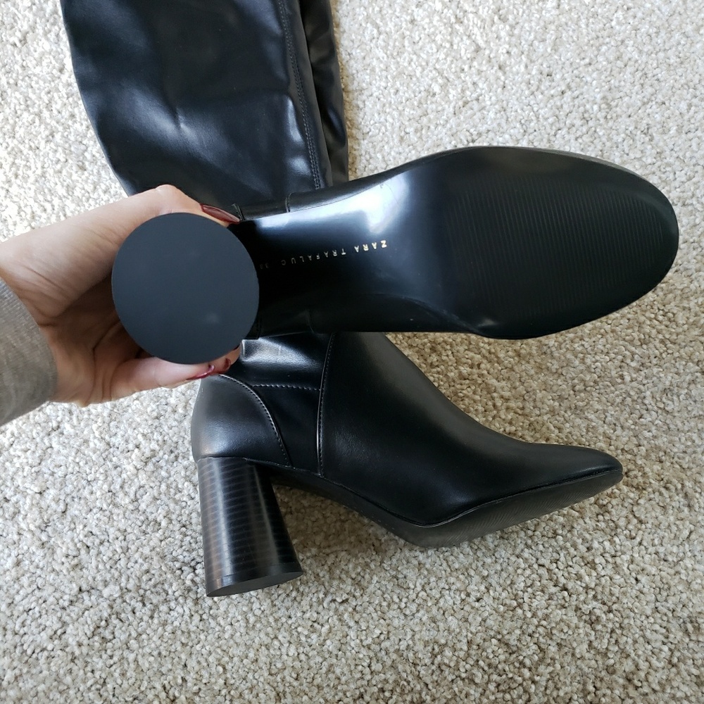ZARA OVER-THE-KNEE HIGH HEEL BOOT - Picture 3 of 8